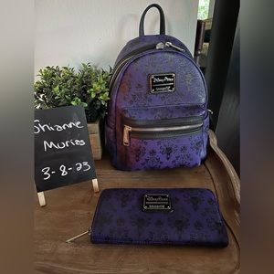 Disney parks exclusive Haunted Mansion wallpaper loungefly bag & wallet